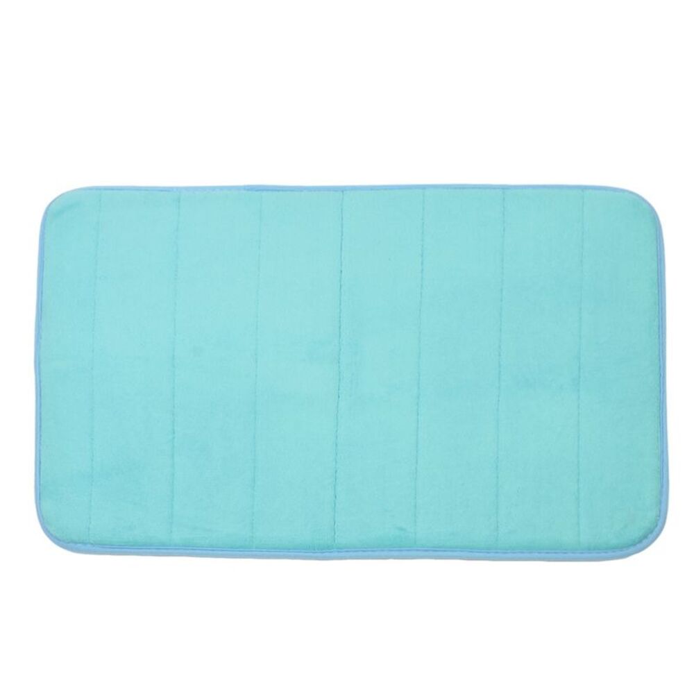 Coral Fleece Bathroom Nonslip Floor Mat Carpet Rug Doormat 60 x 40cm Teal Blue